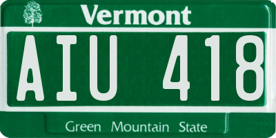 VT license plate AIU418