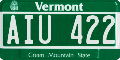 VT license plate AIU422