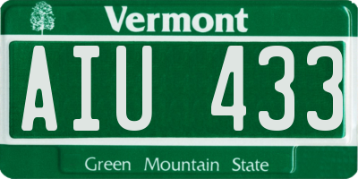 VT license plate AIU433