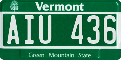 VT license plate AIU436