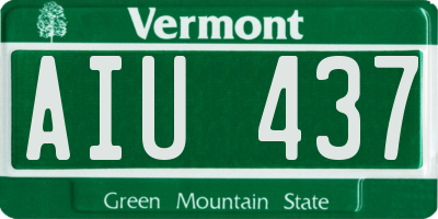 VT license plate AIU437