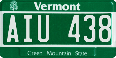 VT license plate AIU438