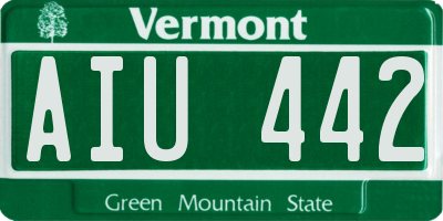 VT license plate AIU442