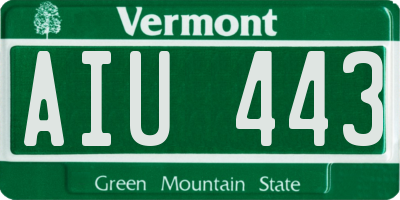 VT license plate AIU443