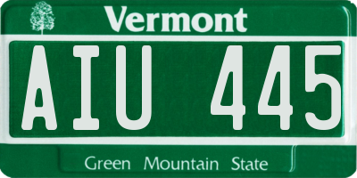 VT license plate AIU445