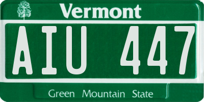 VT license plate AIU447