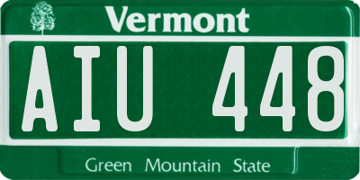 VT license plate AIU448