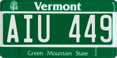 VT license plate AIU449