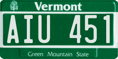 VT license plate AIU451