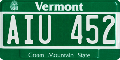 VT license plate AIU452