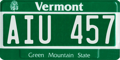 VT license plate AIU457
