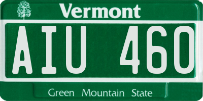 VT license plate AIU460