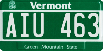 VT license plate AIU463