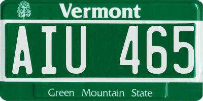VT license plate AIU465