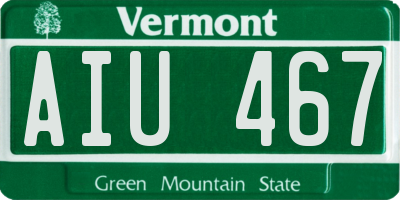 VT license plate AIU467