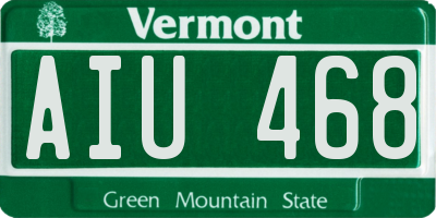 VT license plate AIU468