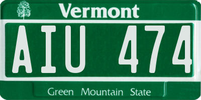 VT license plate AIU474