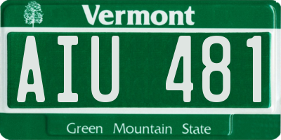 VT license plate AIU481