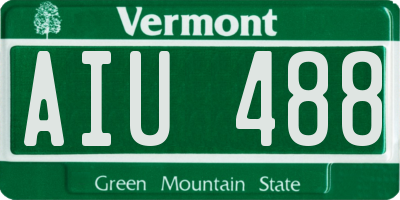 VT license plate AIU488