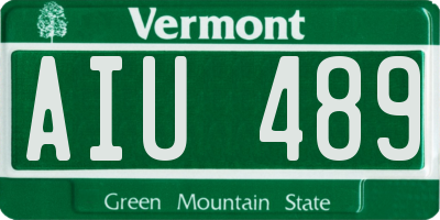 VT license plate AIU489