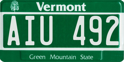 VT license plate AIU492