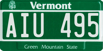 VT license plate AIU495