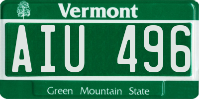VT license plate AIU496