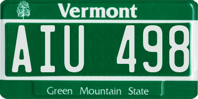 VT license plate AIU498