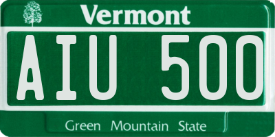 VT license plate AIU500