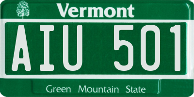 VT license plate AIU501