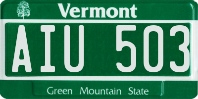 VT license plate AIU503