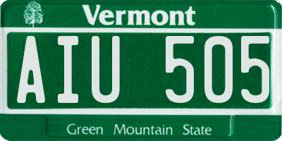 VT license plate AIU505