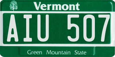 VT license plate AIU507
