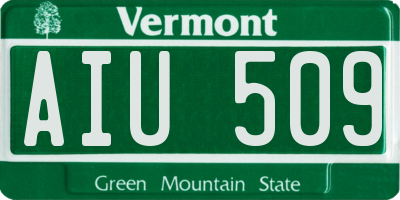 VT license plate AIU509