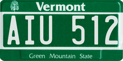 VT license plate AIU512