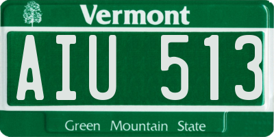 VT license plate AIU513