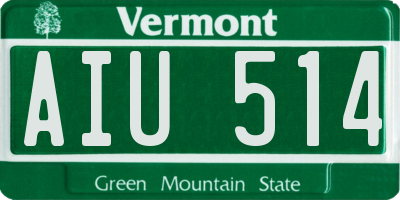 VT license plate AIU514
