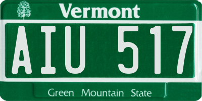 VT license plate AIU517