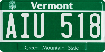 VT license plate AIU518