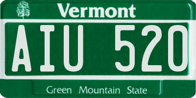 VT license plate AIU520