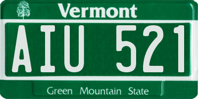 VT license plate AIU521