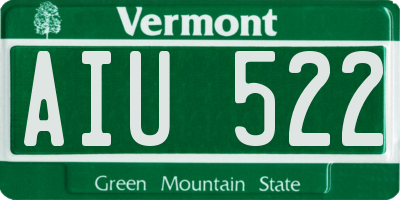 VT license plate AIU522
