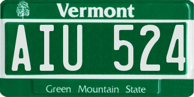 VT license plate AIU524