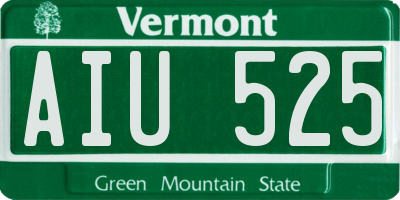VT license plate AIU525