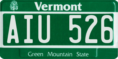 VT license plate AIU526