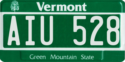 VT license plate AIU528
