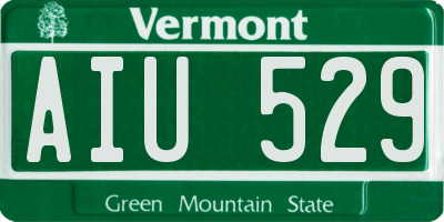 VT license plate AIU529