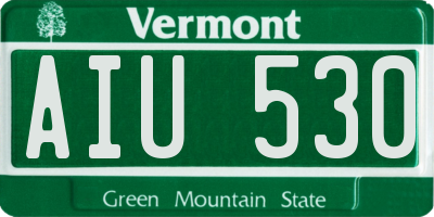 VT license plate AIU530