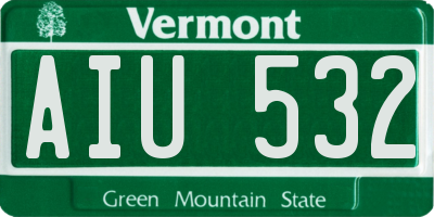 VT license plate AIU532