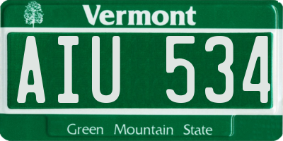 VT license plate AIU534